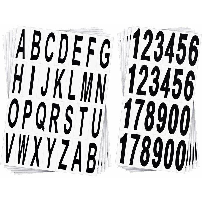 10 Sheets Number Stickers Mailbox Letters Black Vinyl Alphabet Number Stickers for Home Apartment Address Window Door Car Truck