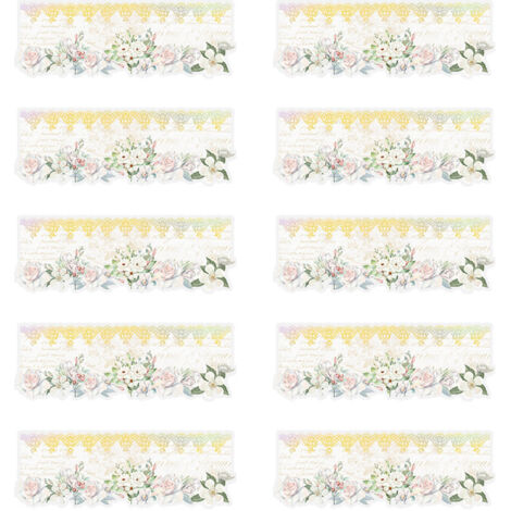 10 Sheets Per Pack Beautiful Day PET Stickers Lace Romantic Series Lace Flower Ledger DIY Decorative Stickers Handbook Supplies White Flowers