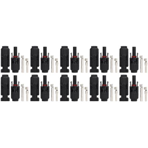 10 Solarmodul-Steckverbinder 1000V 30A Stecker/Buchse, flammhemmend, inklusive Zubehör