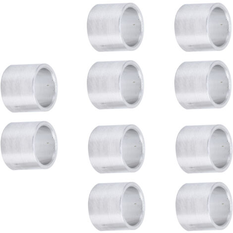10 soportes de separación redondos sin rosca de aleación de aluminio, diámetro exterior de 10 mm y 8 mm