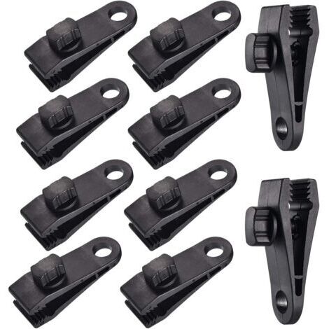 10 Spannösen für Planen, Clips für Zelte, Zeltplanen, Markisen, winddichte Befestigungen, Kunststoffclips