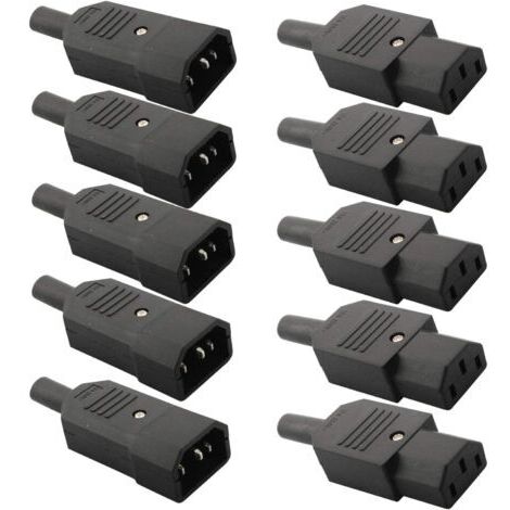 10 spine maschio-femmina, spine per bollitore, spine per computer, stampante e monitor, connettori di rete CA 250 V 10 A (saldabili)