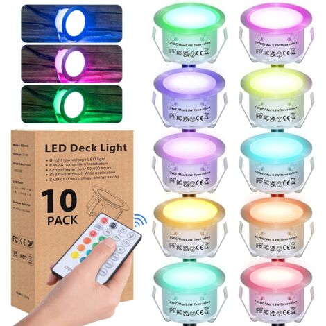 10 Spot Led Encastrable, LumièRe RéGlable(RGB)  avec télécommande