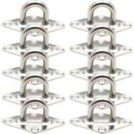 10 stainless steel 304 lashing rings for trailers, trucks, boats and kayaks (60 x 36 mm, M5)