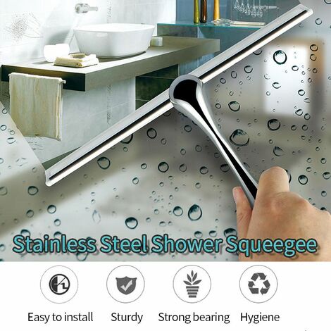 Shower Window Squeegee Stainless Steel Cleaning Tool 13.78 Inch Black - Bed  Bath & Beyond - 35663659