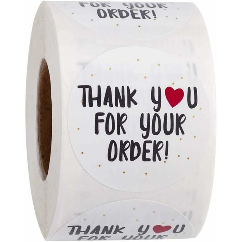 10 Stück 2,5 cm runde Dankeschön-Tags für Weihnachtsgeschenke, Briefe, Hochzeiten, Partys, Geschenkverpackungen (weiß) | 09466991153735