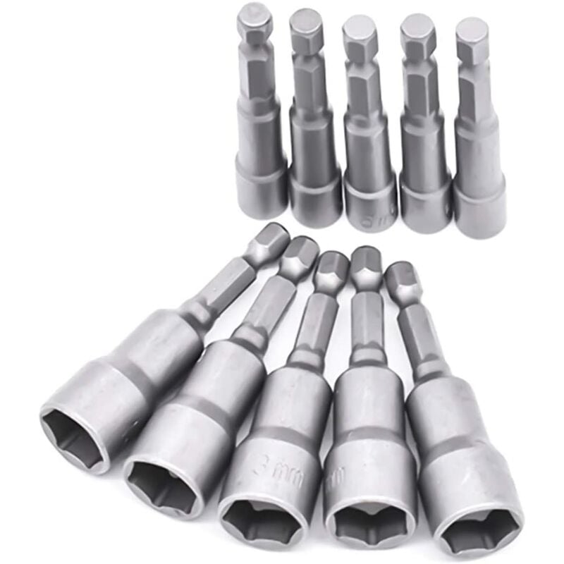 10 Stück 6-19 mm Schraubendreher-Einsatz – Bit-Adapter, Sechskant für Handbohrschrauber, Elektroschrauber, Steckschlüssel (Chrom-Vanadium-Stahl) | 06286529002044 10 Stück 6-19 mm Schraubendreher-Einsatz – Bit-Adapter, Sechskant für Handbohrschrauber, Elektroschrauber, Steckschlüssel (Chrom-Vanadium-Stahl) | 06286529002044