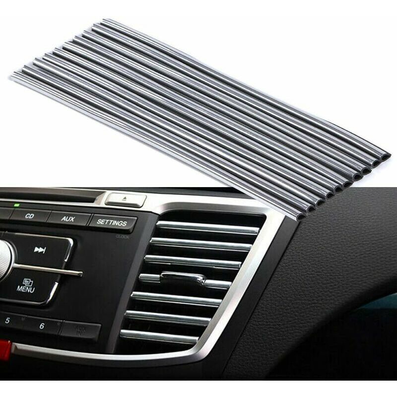 10 Stück Auto-Luftauslass-Dekorationsstreifen, mehrfarbig, pvc, Lüftungsgitter, DIY-Dekoration für den Autoinnenraum (Silber) | 07068460614925 10 Stück Auto-Luftauslass-Dekorationsstreifen, mehrfarbig, pvc, Lüftungsgitter, DIY-Dekoration für den Autoinnenraum (Silber) | 07068460614925