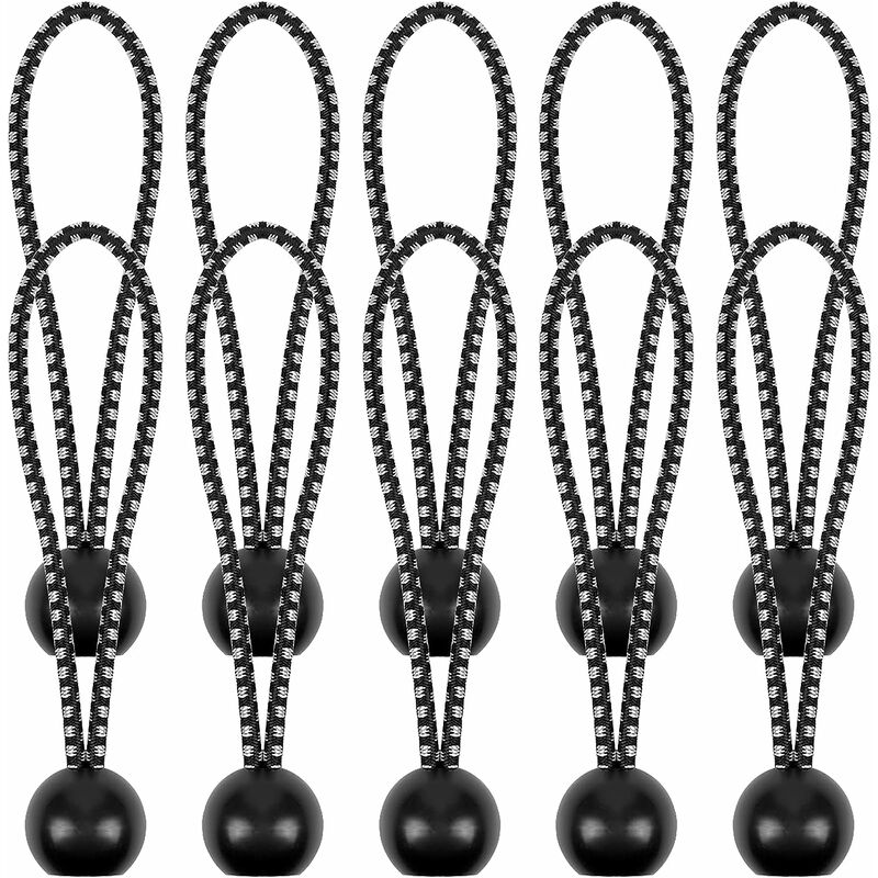 10 Stück Bungee Cord Triomphe Robuste und langlebige Bungee Cord Bälle und Zeltclips, Tarp Bungee Cord mit Ball für Pavillon, Tarp, Camping, Zelt | 09466991457284