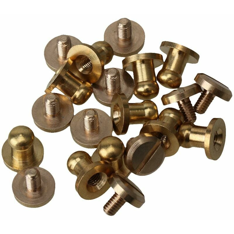 10 Stück Chicago-Schrauben aus massivem Messing, 8 x 5 x 8 mm, Lederhandwerk, Rundkopf-Nagelnieten | 07007910197670 10 Stück Chicago-Schrauben aus massivem Messing, 8 x 5 x 8 mm, Lederhandwerk, Rundkopf-Nagelnieten | 07007910197670