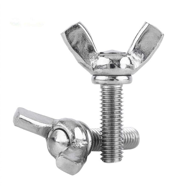 10 Stück Flügelmutter Set Daumenschmetterling Handschrauben Edelstahl Verschluss – M6x45mm | 08131010843850
