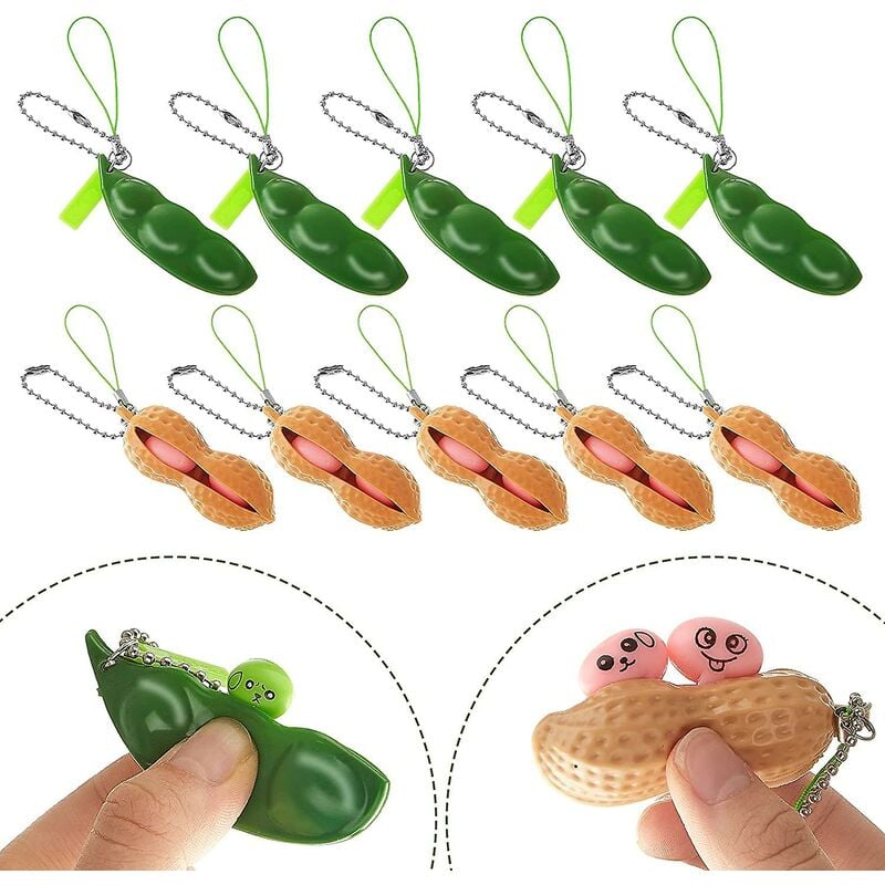 10 Stück Expressions Bean Fidget Toy Stress abbauen Peanut Toy Keychain Peanut Fidget Toy | 06193327159774 10 Stück Expressions Bean Fidget Toy Stress abbauen Peanut Toy Keychain Peanut Fidget Toy | 06193327159774