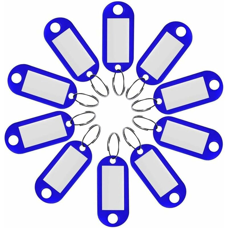 10 Stück Gepäckschlüsselringe Gepäckschlüsselhalter ID-Tags Reise-Plastikidentifikation (Blau)T-Audace | 09466991483344