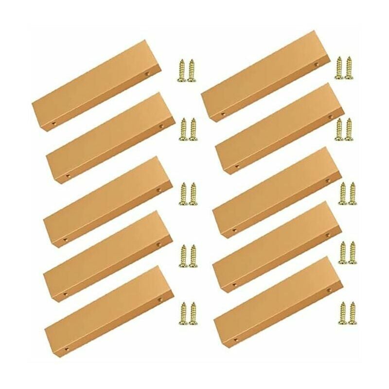 10 Stück goldener Möbelgriff, unsichtbarer Küchengriff, Griffmittenabstand aus Aluminiumlegierung 64 mm. | 07634066241201 10 Stück goldener Möbelgriff, unsichtbarer Küchengriff, Griffmittenabstand aus Aluminiumlegierung 64 mm. | 07634066241201