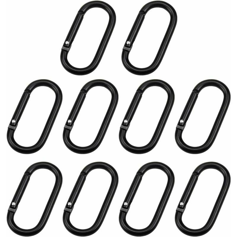 10 Stück Karabinerclip Aluminiumkarabiner Federbelasteter Karabiner Karabinerhaken für Reisen, Angeln, Camping, Wandern, Schwarz | 06286534865092 10 Stück Karabinerclip Aluminiumkarabiner Federbelasteter Karabiner Karabinerhaken für Reisen, Angeln, Camping, Wandern, Schwarz | 06286534865092