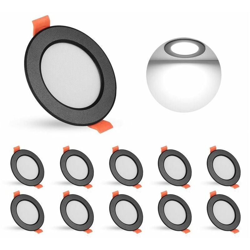 10 Stück led Downlight Dimmbar Schwarz 3W led Rundes Downlight Deckeneinbauleuchte Ausschnitt 70-90mm Für Wohnzimmer Küche Wohnzimmer | 07634061577398 10 Stück led Downlight Dimmbar Schwarz 3W led Rundes Downlight Deckeneinbauleuchte Ausschnitt 70-90mm Für Wohnzimmer Küche Wohnzimmer | 07634061577398