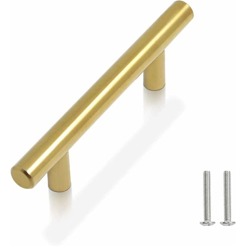 10 Stück Moderne Möbelgriffe Edelstahl Schubladengriffe Schrankknöpfe mit Schrauben – Gold/96mm | 08131010838313
