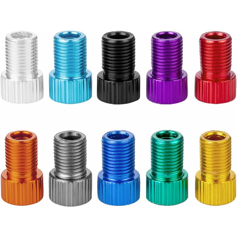 10 Stück Presta-Ventiladapter, Umbau von Presta auf Schrader für Fahrräder, Pumpen Sie Ihre Reifen mit einer handelsüblichen Pumpe oder einem | 06220058074851