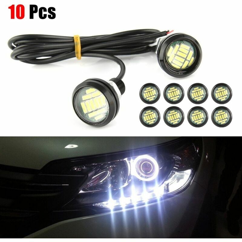 10 stücke auto led adlerauge lampe 23 mm 4014 12led objektiv super helle high power adlerauge tagfahrlicht rückfahrlicht | 07634066147510