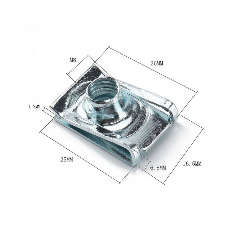 10 stücke M4/M5/M6/M8 Auto Muttern Geschwindigkeit Clip Fastener Assorted Kits 304 Edelstahl U-förmigen Clip Kamin Mutter Für Motorrad,M8 | 04537365724570