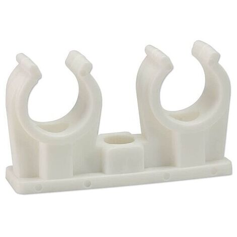 10 Stk. Doppel-Rohrclip 14 - 15 mm