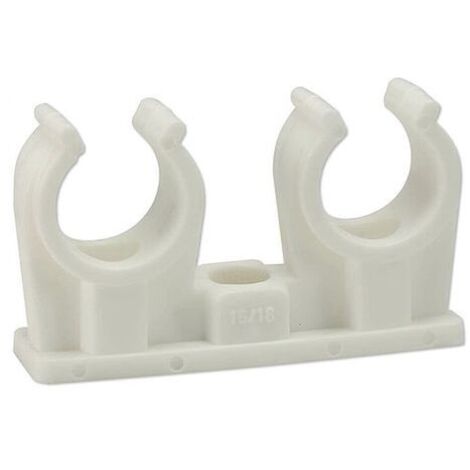 10 Stk. Doppel-Rohrclip 16 - 18 mm