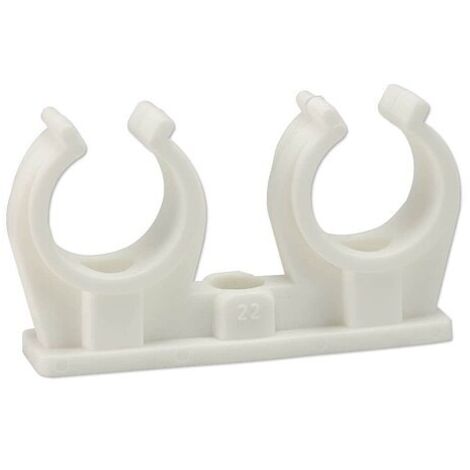 10 Stk. Doppel-Rohrclip 20 - 22 mm