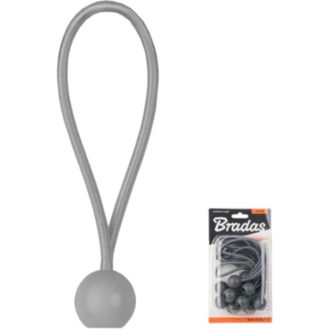 10 Stk. Spanngummi Set 20 cm mit Kugel Grau