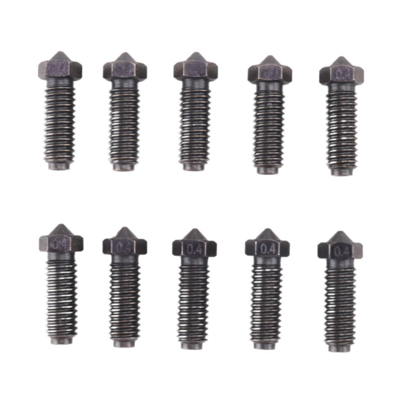 Image of 10 Stück Düsen aus gehärtetem Stahl für 2 Düsen 0,4 mm High Flow 0,75 mm Filament 3D-Drucker