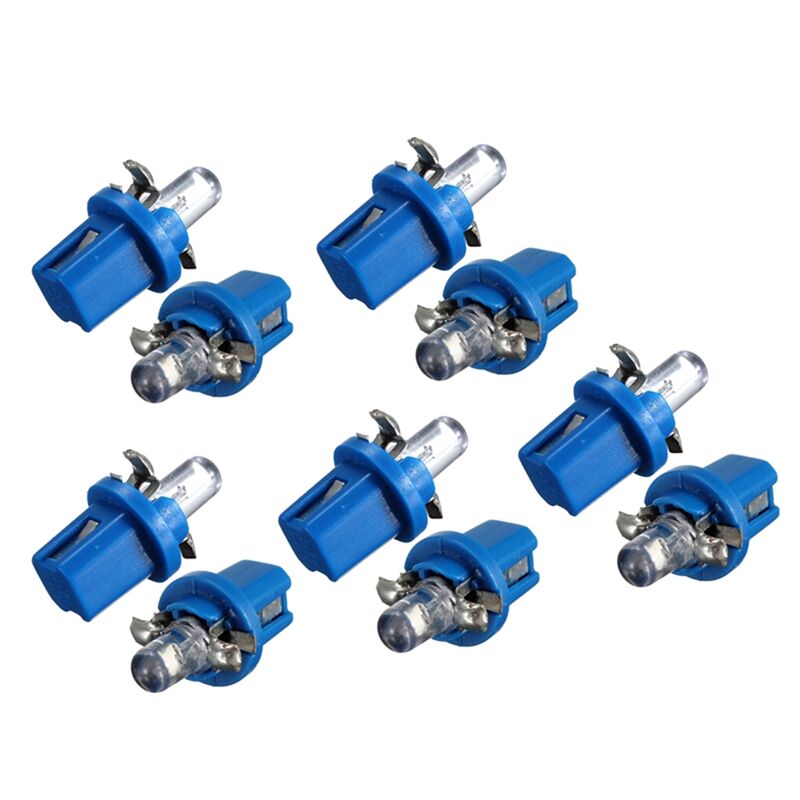 Image of 10 StüCk LED-BirnenzäHler Dash B8-5D T5 Lampe mit Halter Blau Tuning Auto Licht