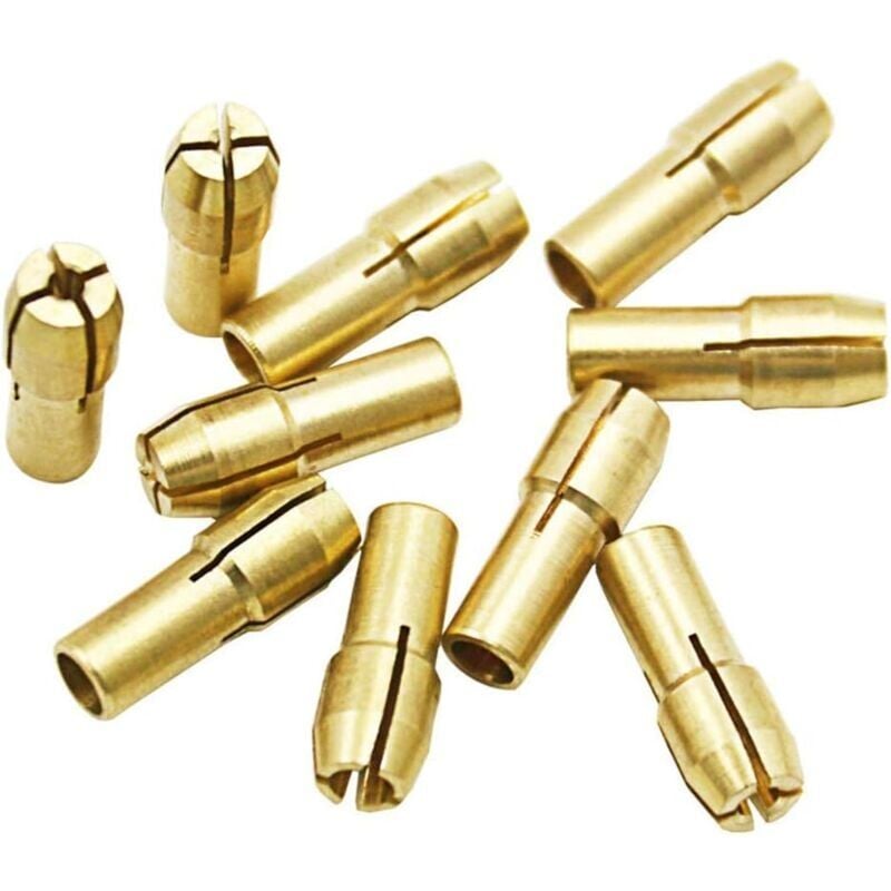 Image of 10 Stück Messing-Bohrfutter-Spannzangen 0,5–3,2 mm Zubehör für Dremel-Drehwerkzeuge 4,3 mm Schaft