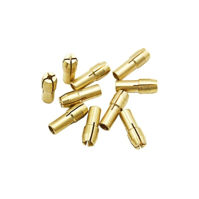 Image of 10 Stück Messing-Bohrfutter-Spannzangen 0,5–3,2 mm Zubehör für Dremel-Drehwerkzeuge 4,3 mm Schaft