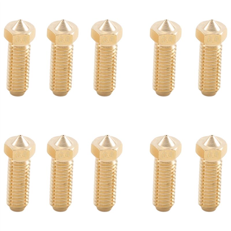 Image of 10 Stück Messingdüsen für 2 Düsen 0,4 mm High Flow 0,75 mm Filament 3D-Drucker