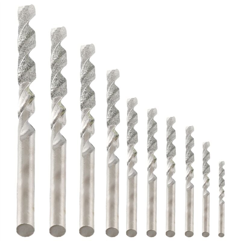 Image of Tlily - 10 StüCke Diamant Bohrer Satz Spiral Spitzen Schwer Last Mini für Glas Fliesen