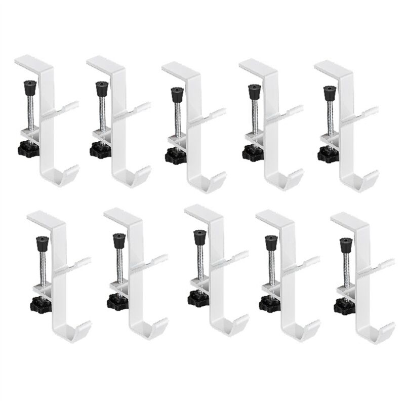 Image of 10 stücke Doppel-Schicht Locking Schreibtisch Haken Tasche Büro Mobile Seite Tisch Weiß