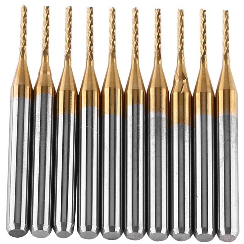 Image of Keyoung - 10 stücke Hartmetall Schaftfräser Coat Fräser Gravur Bits Rotary Grate Set