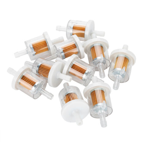 10 Stück 1/4-Zoll-Miniatur-Kraftstofffilter für Rasenmäher und Motorrad