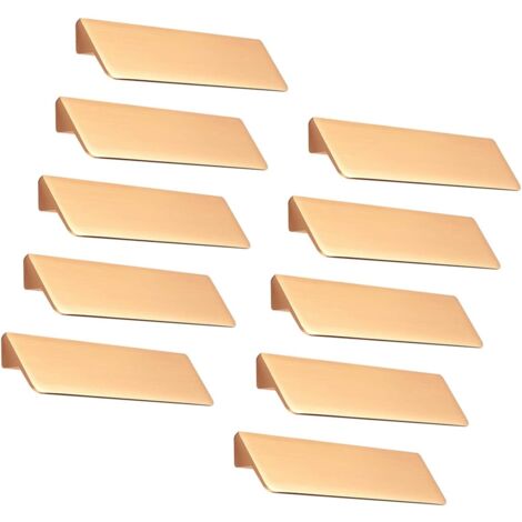 10 Stück 128 mm Abstand Türgriffe Küchenschrank Türgriffe Schrank Schublade Schlafzimmer Möbelgriff, Aluminiumlegierung, mit Schrauben, Gold