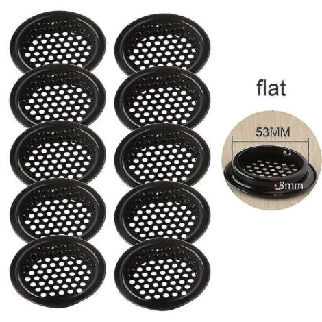 10 Stück 19–53 mm schwarze runde Dachrinnenlüfter aus Edelstahl, flach, 29 mm 29 mm