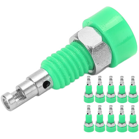 10 Stück 2-mm-Bananenbuchsen (weiblich), Mini-Panel-Adapterklemmen für elektronische Geräte, grün