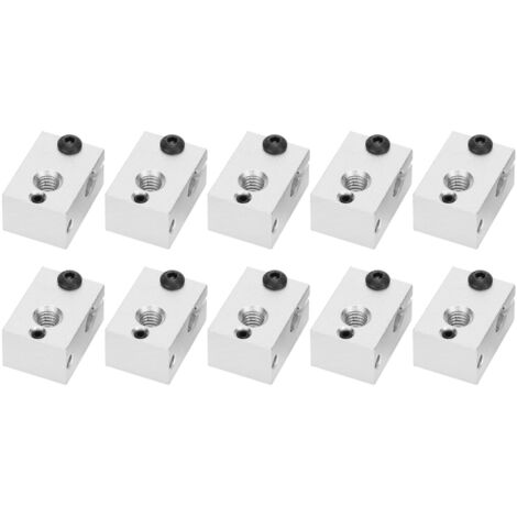 10 Stück 20 x 16 x 12 mm Aluminium-Heizblock für V6 3D-Druckerzubehör PT100-Sensor.