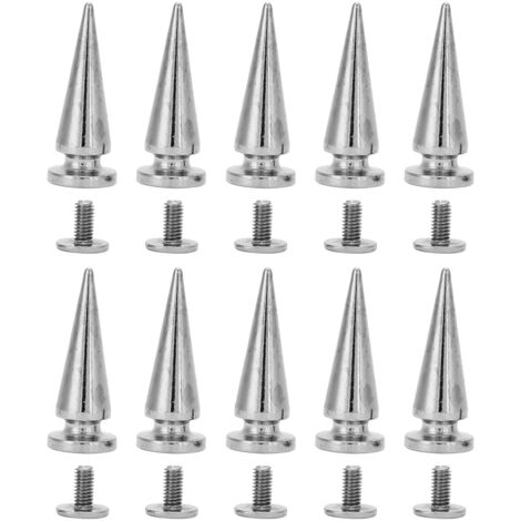 10 Stück 26 mm Kupfernieten mit Schrauben für DIY-Ledertaschen und -Schuhe (Silber)