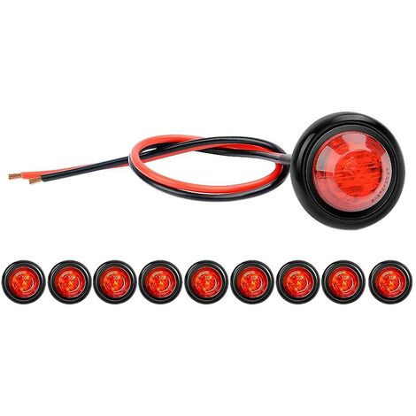 10 Stück 3/4 Zoll runde LED-Umrissleuchten LKW-Seitenleuchten LED-Seitenmarkierungsleuchten für LKW-Rv-Autos
