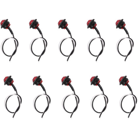 10 Stück 3-LED IP68 wasserdichte runde Seitenmarkierungsleuchte Begrenzungsleuchte Rückleuchte universell für LKW, Auto, Wohnmobil, Rot.