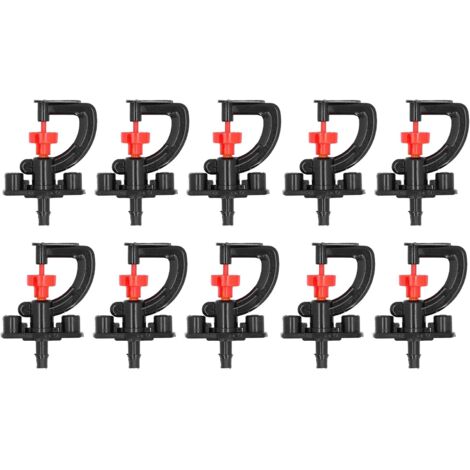 10 Stück 360 Grad drehbare Sprinkler-Refraktionssprühdüsen, G-Typ-Düse, Bewässerungszerstäuberdüse, Bewässerungsnebelschlauch für Gewächshäuser