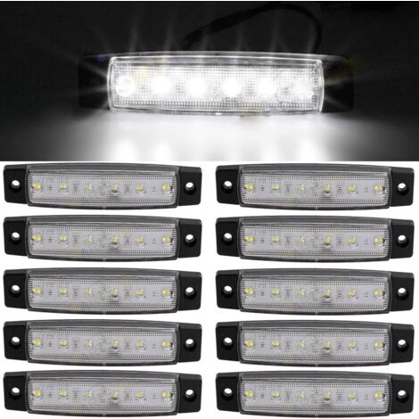 10 Stück 3,8" 6 LED-Seiten-12-V-LED-Markierungs-Anhänger-Umrissleuchten für LKW, Markierungsleuchte bernsteinfarben, hintere Seitenmarkierungsleuchte, LKW-Kabinen-Umrissleuchten, Wohnmobil-Konvoi