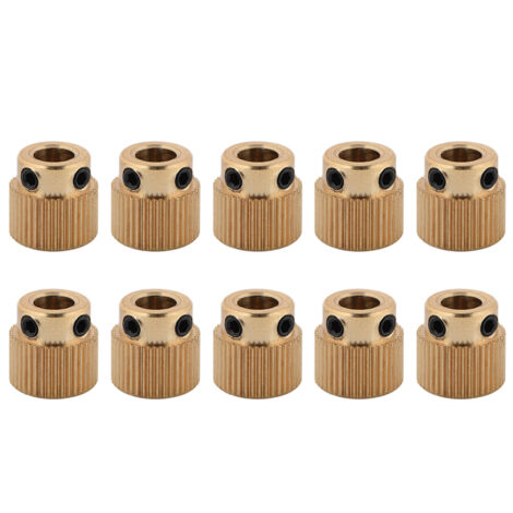 10 Stück 3D-Drucker-Zubehr, hochwertiges Messing-Antriebsrad für MK7 MK8 Extruder, 40 Zhne
