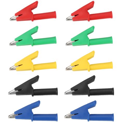 10 Stück 4-mm-Sicherheitsbananenstecker mit Krokodilklemmen für 20-A-380-V-Multimeter