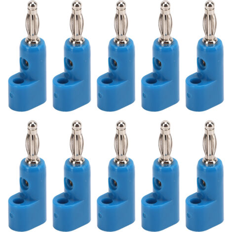 10 Stück 4 mm stapelbare, lötfreie Bananenstecker für Sicherheitszubehör, blau