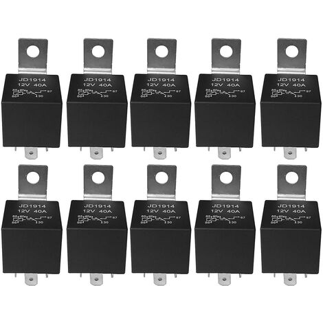 10 Stück 5-poliger 12-V-Relaisschalter (SPDT) (30/40 Ampere), 12-Volt-Automobilrelais für Automobilfans